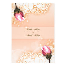 vintage pink rose antique fantasy personalized announcements