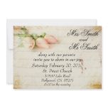 Vintage Pink Rose Wedding Invitation