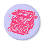 Vintage Pink Typewriter Magnets