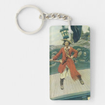 Vintage Pirate; Captain Keitt by Howard Pyle Acrylic Key Chains