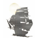 Vintage Pirate Ship in the mist t-shirts