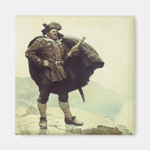 Vintage Pirates; Captain Bill Bones by NC Wyeth Refrigerator Magnets