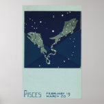 Vintage Pisces; Signs of the Zodiac Print
