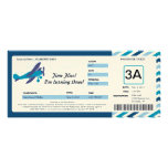 Vintage Plane Birthday Boarding Pass Ticket Personalized Invitations