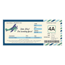 Vintage Plane Birthday Boarding Pass Ticket Invitation