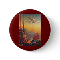 Vintage Plane Travelling on Vacation in the Orient Pins