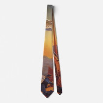 Vintage Plane Travelling on Vacation in the Orient Neck Ties