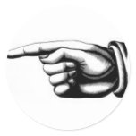 Vintage pointing hand 2 stickers