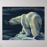 Vintage Polar Bear on an Iceberg in the Arctic posters