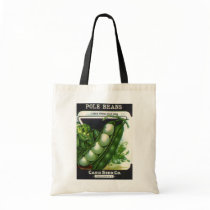 Vintage Pole Lima Beans Seed Packet Label Art Tote Bags