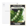 Vintage Pole Lima Beans Seed Packet Label Art Postcard