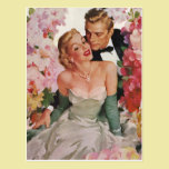 Vintage Portrait, Bride Groom, Newlyweds w Flowers postcards
