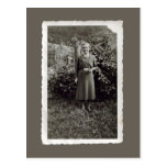Vintage Postcard - Young woman in vineyard