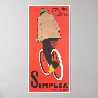 Vintage Poster Art - Simplex Bicycles by MyOtherPlanet