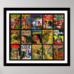 Vintage Poster Comic Book Covers Collage 15A