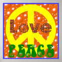 Vintage Poster Love Peace Hippie Peace Sign 60s 70 posters