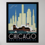 Vintage poster of chicago posters