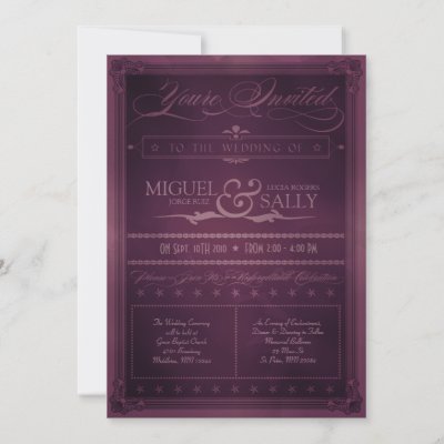 Vintage Poster Wedding Invitations on Vintage Poster Style Purple Diy Wedding Invitation By Foreverwedding