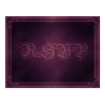 Vintage Poster Style Purple RSVP Postcard