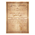 Vintage Poster Style Sepia DIY Wedding Invitation