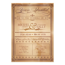 Vintage Poster Style Sepia DIY Wedding Invitation