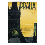 Vintage Praha Poster Greeting Card