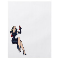 Vintage Pretty Blonde Retro Glamour Girl Pinup Flyer