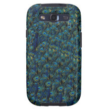Vintage Pretty Peacock Bird Feathers Wallpaper Samsung Galaxy S3 Covers