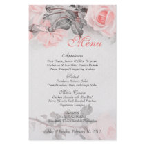 Vintage Primrose Pink Rose Wedding Menu Card