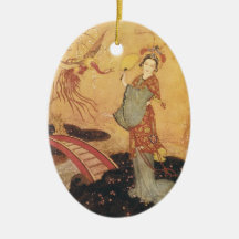Vintage Princess Badoura Fairy Tale, Edmund Dulac Christmas Ornaments