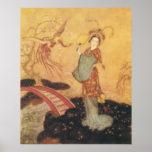Vintage Princess Badoura Fairy Tale, Edmund Dulac Print
