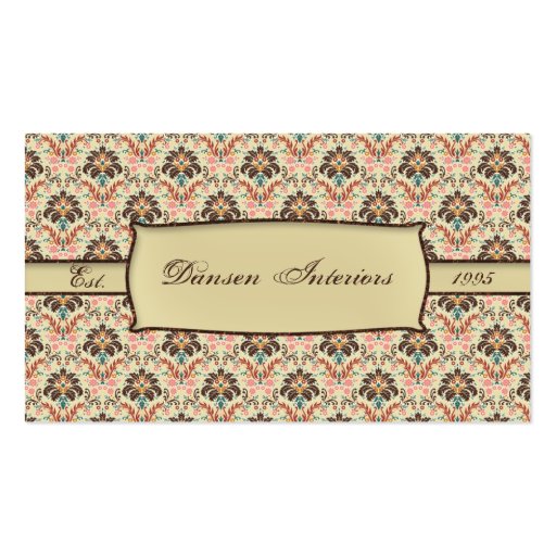 Vintage Print Damask Business Card