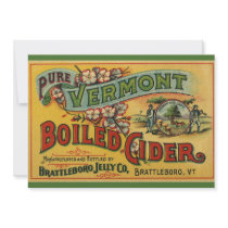 Vintage Product Label Art Brattleboro Boiled Cider Invites