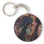 Vintage Projectionist in a Movie Theatre keychains