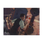 Vintage Projectionist in a Movie Theatre postcards