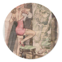 Vintage Propaganda -- Sex is Bad! Mirror Round Stickers