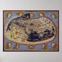 Vintage Ptolemaic World Map, 1482 posters