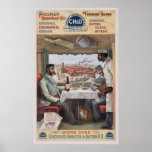 Vintage Pullman train cars Poster