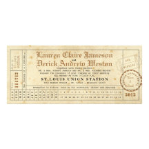 Vintage Punch Card Tea Length Invitation