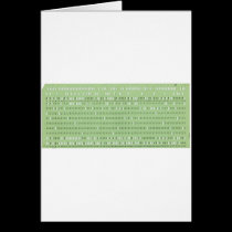 Vintage punched card for computer data storage cards