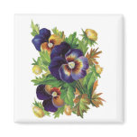 Vintage Purple and Yellow Flowers Magnet