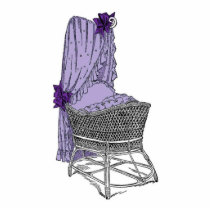 Vintage Purple Baby Bassinet Photo Sculpture