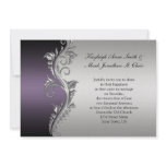 Vintage Purple Black and Silver Wedding Invitation