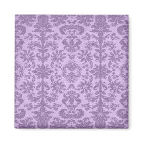Vintage Purple Damask (12) Refrigerator Magnets