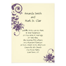 Vintage Purple Wedding Invitation