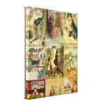 Vintage Puss in Boots Christmas Montage Gallery Wrap Canvas