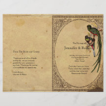 Vintage Quetzal Bird Elegant  Wedding Program Personalized Flyer