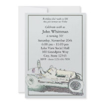 Vintage Race Car/ Birthday Invite