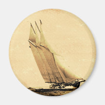 Vintage Racing Yacht Magnet