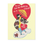 Vintage Racoon Valentine Post Card